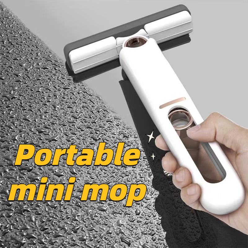 Portable Mini Squeeze Mop – Self-Cleaning Handheld Mop for Kitchen & Bathroom